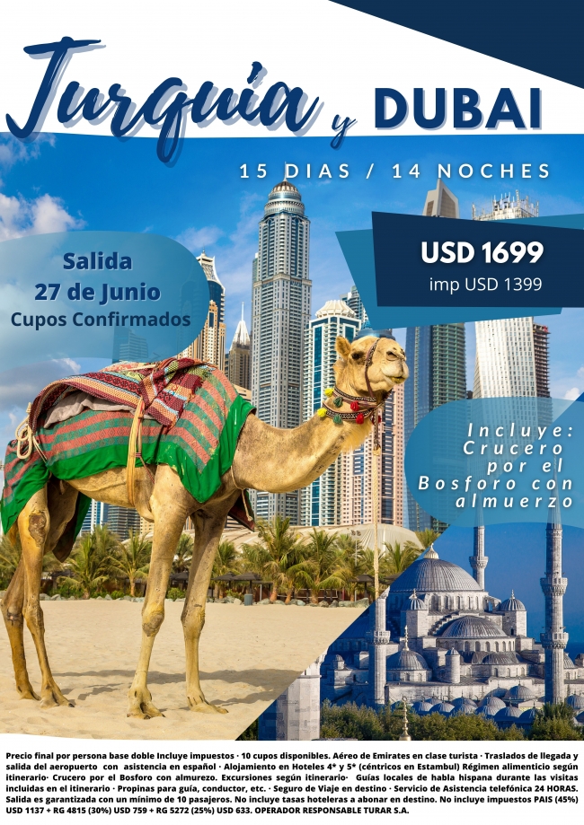 TURQUIA Y DUBAI - CON AEREOS DESDE BUE