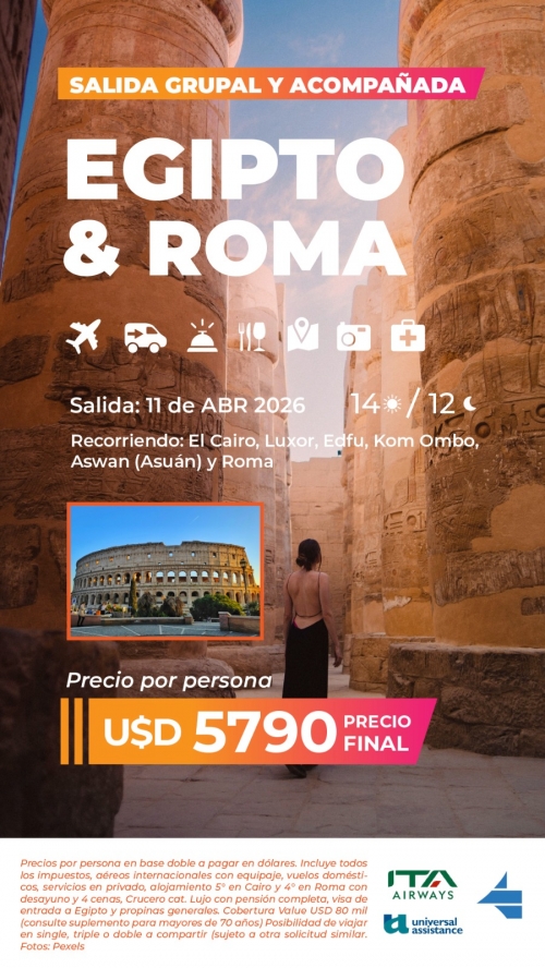  Salida Grupal y Acompa�ada a Egipto & Roma